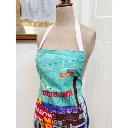 Retro Blue Mountains apron